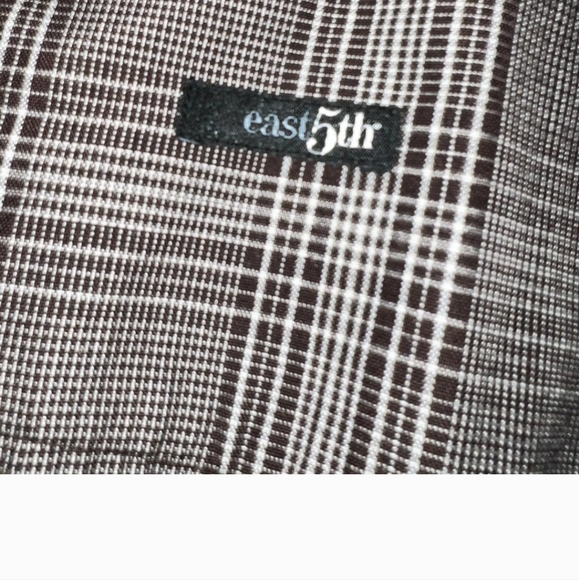 East 5th Brown Plaid Printed Faux Wrap Front Midi Length Skirt Size: 12 - Picture 4 of 6